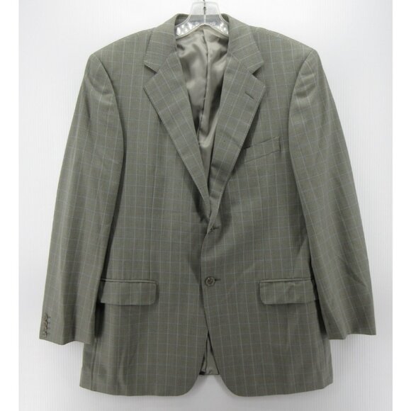 Ermenegildo Zegna Sport Coat 42 Saks Windowpane Blazer Wool Jacket * - Picture 1 of 15
